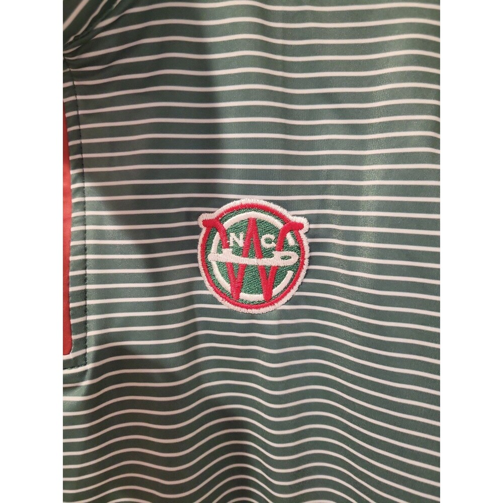 NEW Chalktalk Sports Mens S Green Stripe 1/4 Zip Pullover New Caanan Winter Club - Picture 2 of 6